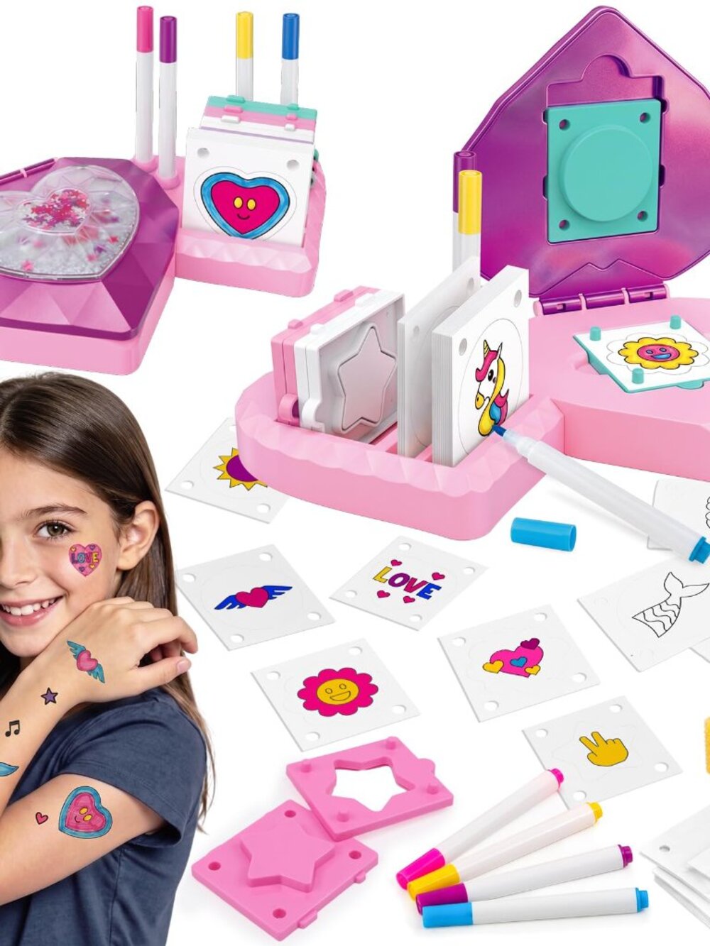 NEW Temporary Tattoos for Kids DIY Tattoo Maker Toys Girls Ages 5 + Arts and Kit